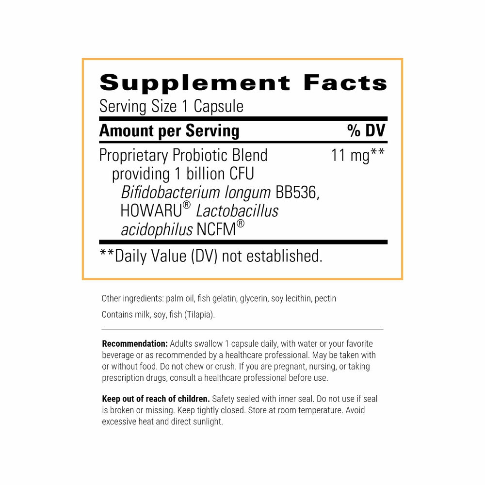 Graphic showing daily digestive support with Probiotic Pearls