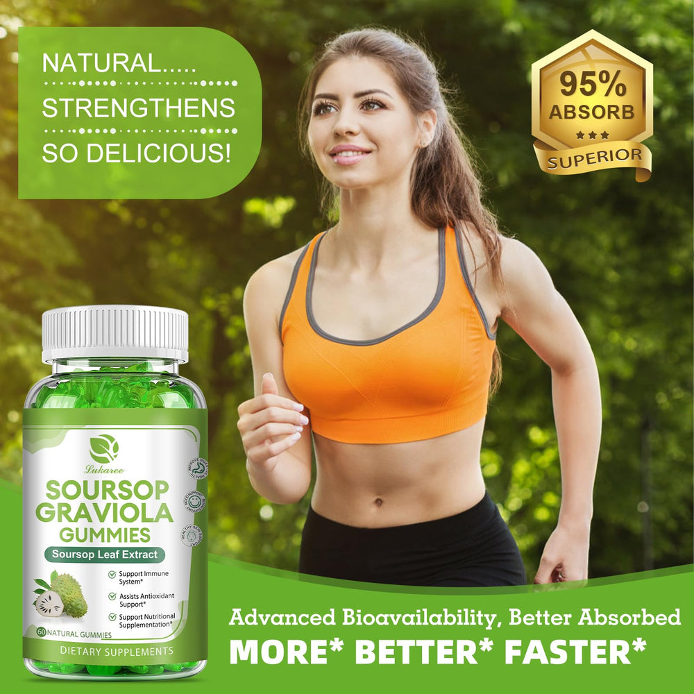 Gummies serving size of two per day with tropical flavor
