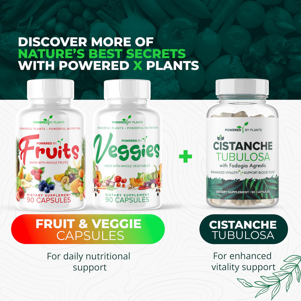 Vegan-friendly, plant-based supplement imagery