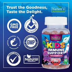Daily immunity concept with berry-flavored gummies for kids