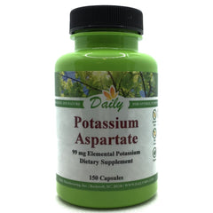 Daily Manufacturing Potassium Aspartate 150 Vegetarian Capsules bottle front view
