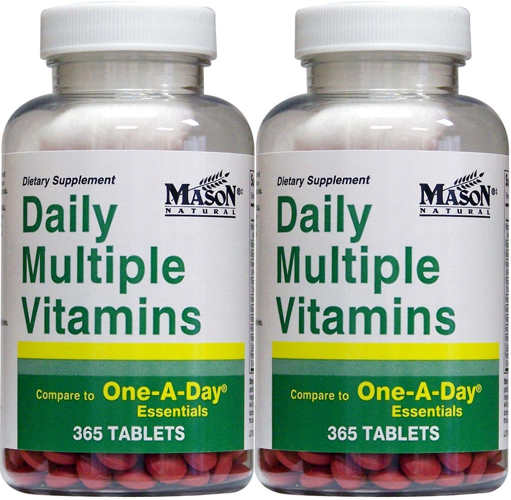 Front view of two Daily Multivitamins bottles (730 tablets total)
