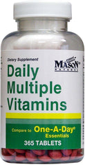 Close-up of Daily Multivitamins label showing 365 tablets per bottle, pack of 2