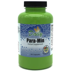 Para-Min bottle in a green bottle with Daily Manufacturing label