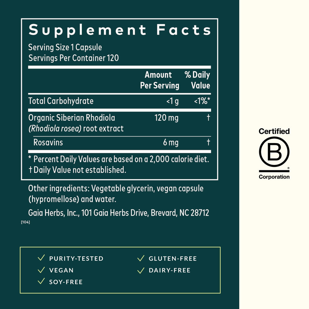 Daily stress support with Rhodiola Rosea for resilience