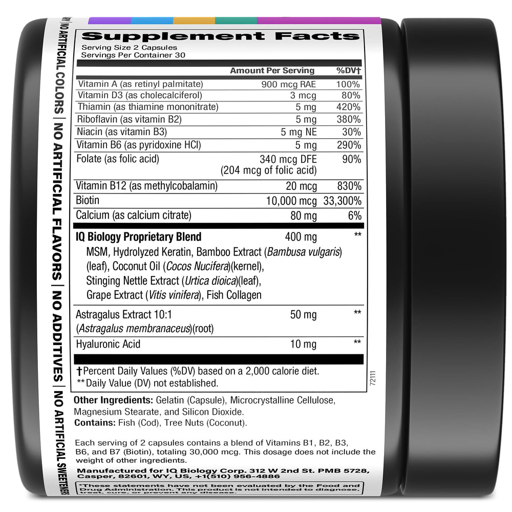 Daily use capsules for hair loss support