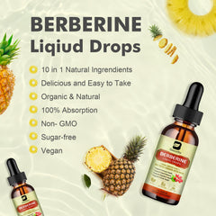 Dropper adding Berberine drops to a glass of water