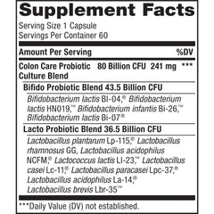 Daily-use probiotic bottle with capsules for colon support