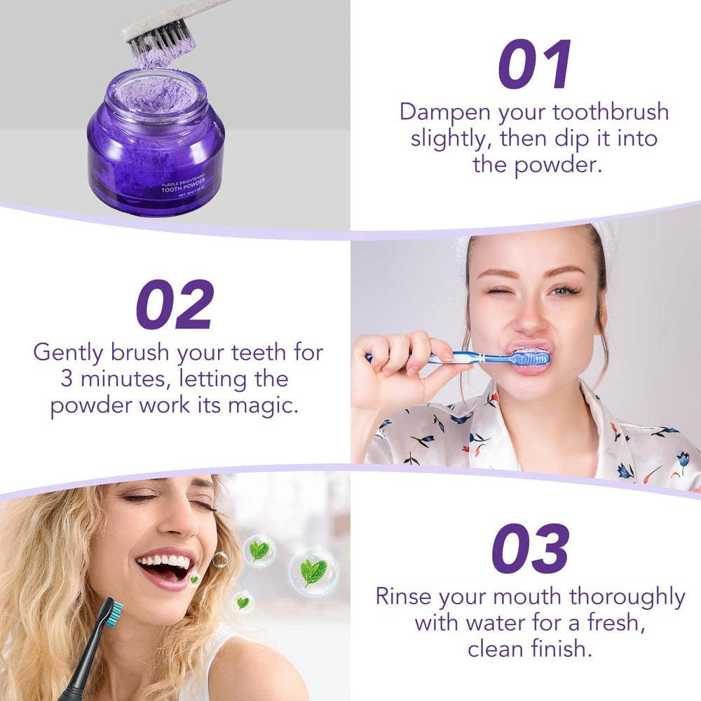 Daily use whitening powder with toothbrush