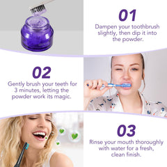 Daily use whitening powder with toothbrush