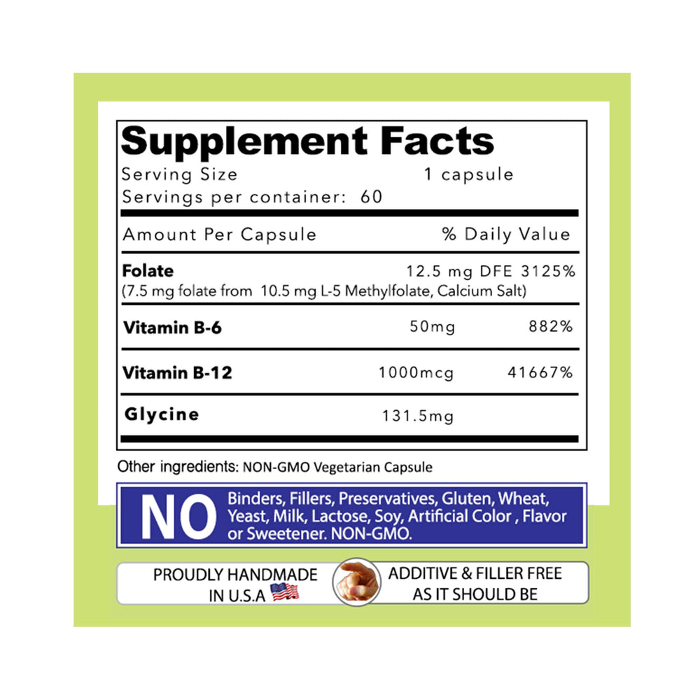 Active folate and methylated vitamins for nervous system support