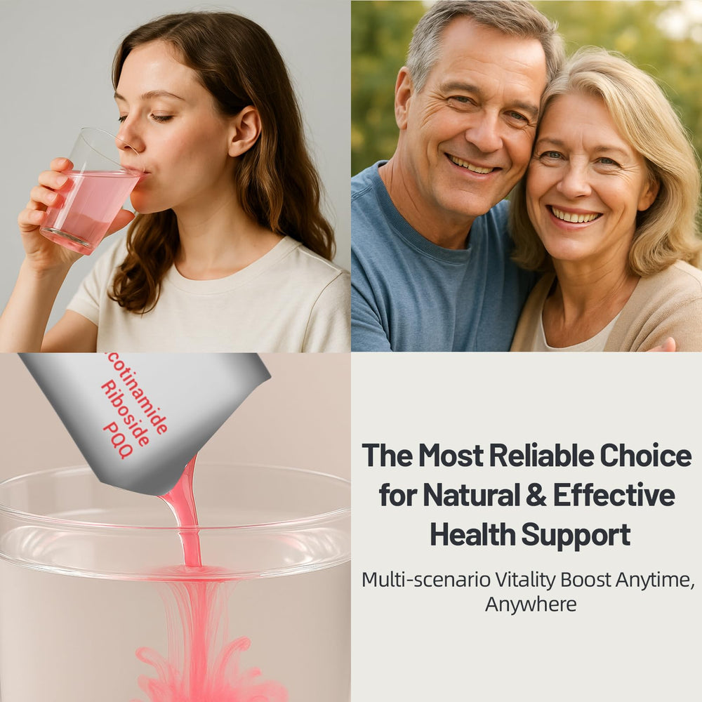 Bottle and packaging highlighting daily energy and cellular support