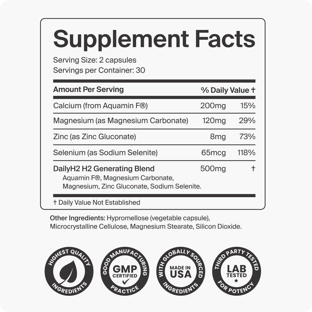 Product image showing DailyH2 as hydrogen water tablet alternative