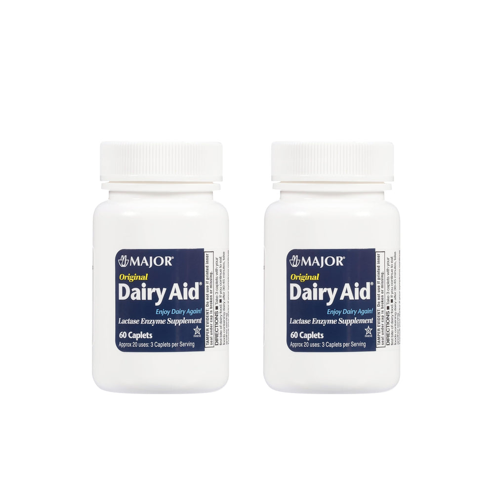 Dairy Aid Lactase Enzyme Caplets bottle front label
