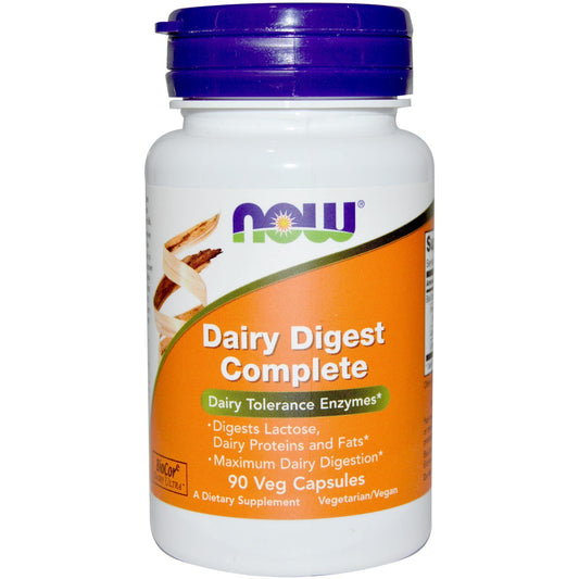 NOW Dairy Digest Complete bottle with 90 VegiCaps