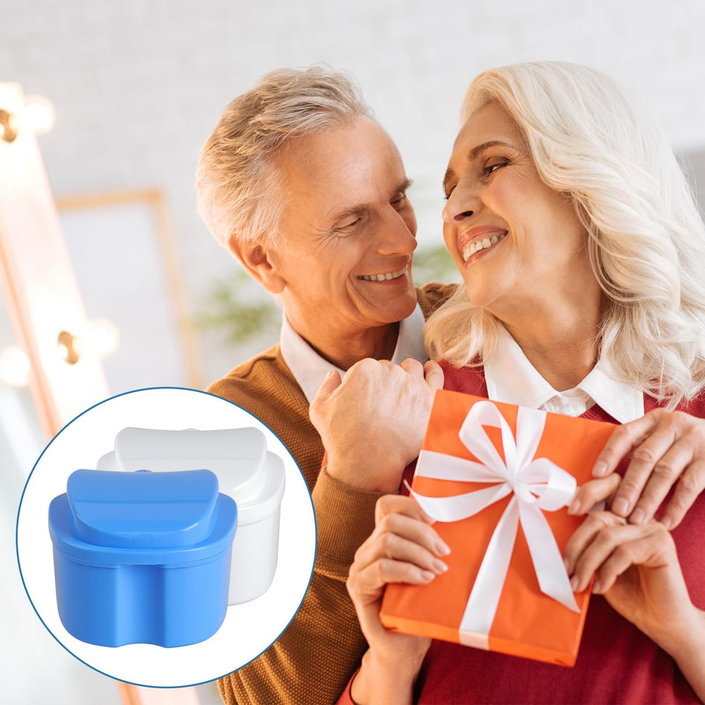 Easy-clean denture case and cups