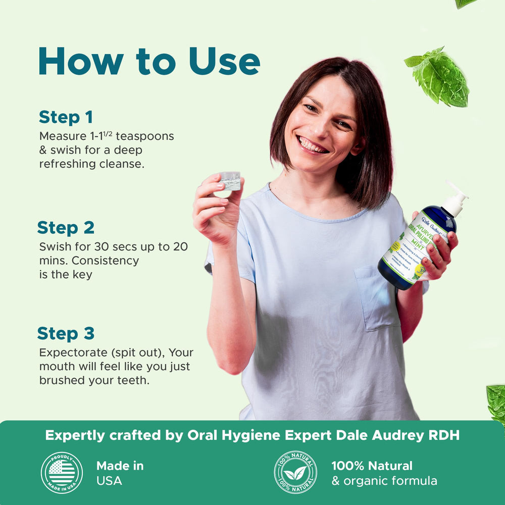 Whitening and breath-freshening oil pulling mouthwash