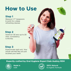 Whitening and breath-freshening oil pulling mouthwash