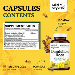 Label showing 500 mg extract per capsule (2,000 mg fresh root equivalent)