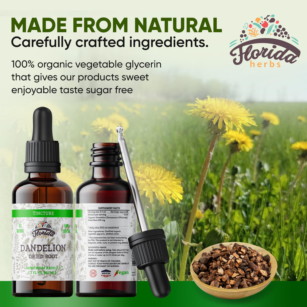Close-up of Dandelion Root tincture label