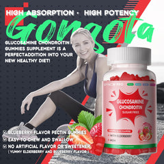Serving suggestion of strawberry-flavored gummies