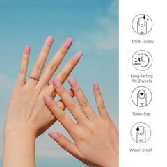 Pink Bliss gel nail strips enabling instant at-home manicure