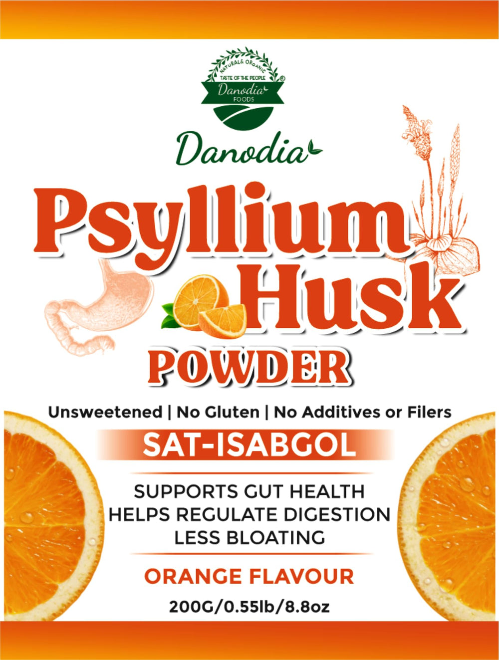 Label highlighting Gluten-Free and Unsweetened claims