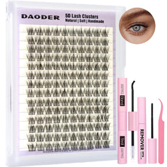DAODER Wispy Lash Clusters Kit close-up with feather-light bundles for comfort