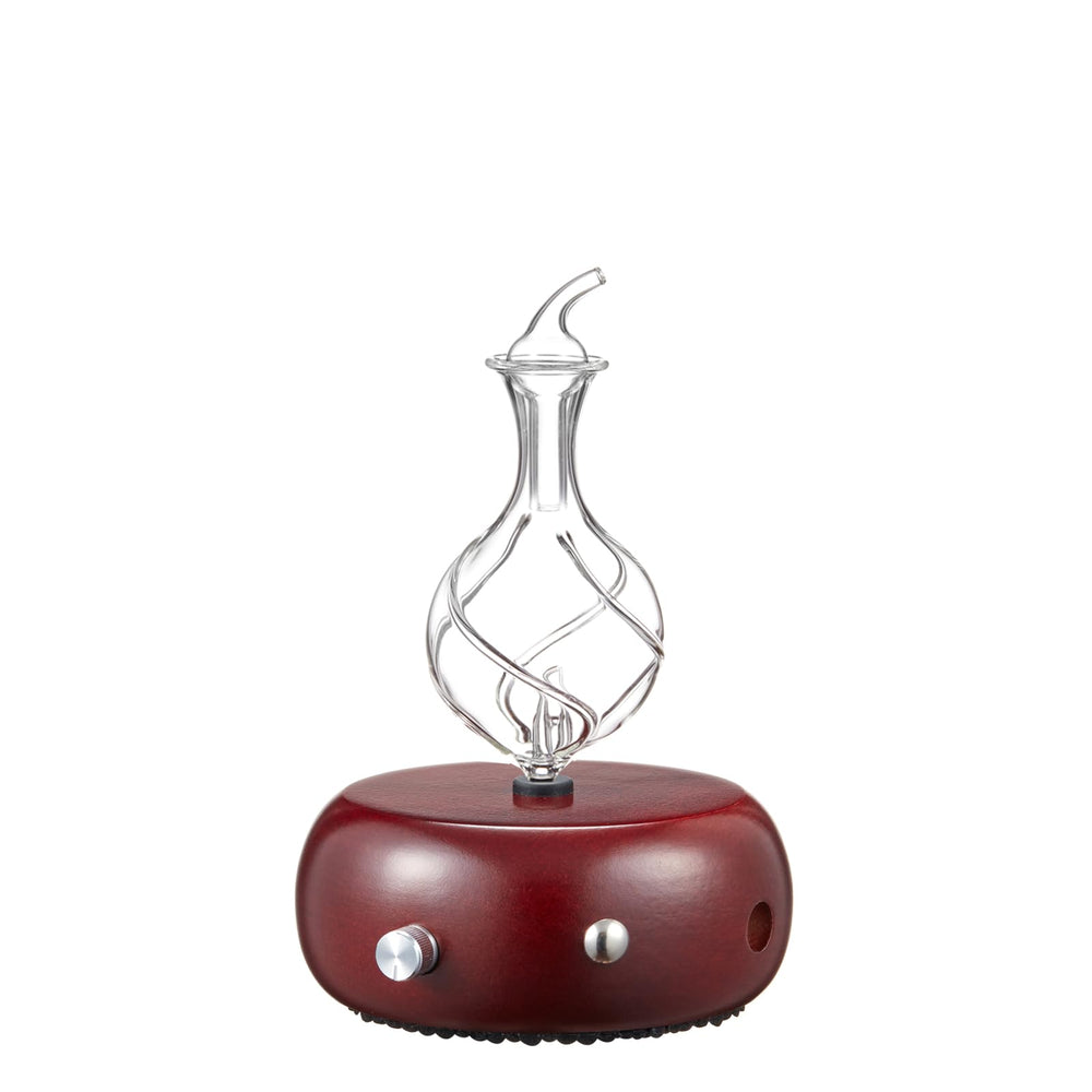 Dark Radiance nebulizing diffuser with hardwood body and glass reservoir