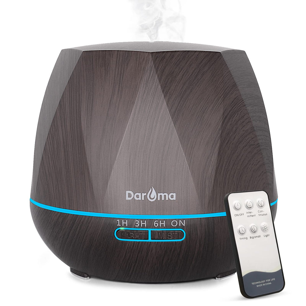 DAROMA 550ml essential oil diffuser in dark wood finish, front view