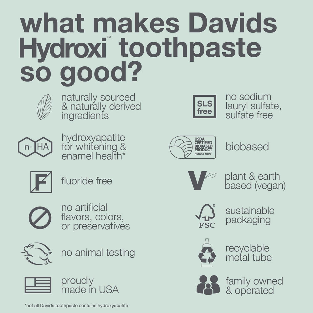 Kid-friendly orange vanilla toothpaste from Davids Hydroxi for families