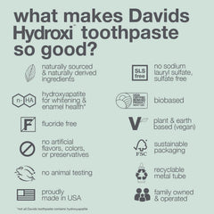 Kid-friendly orange vanilla toothpaste from Davids Hydroxi for families