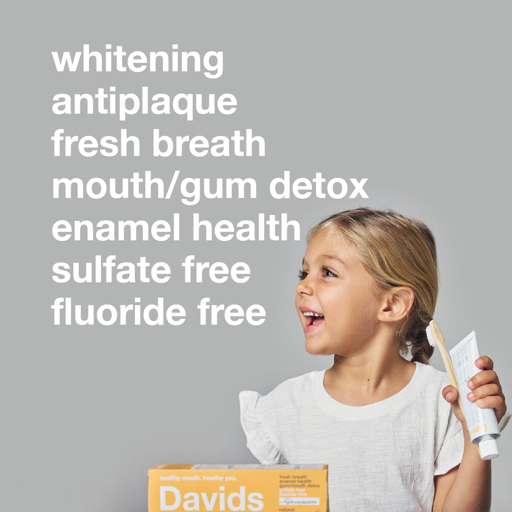 Made in USA Davids Hydroxi toothpaste packaging