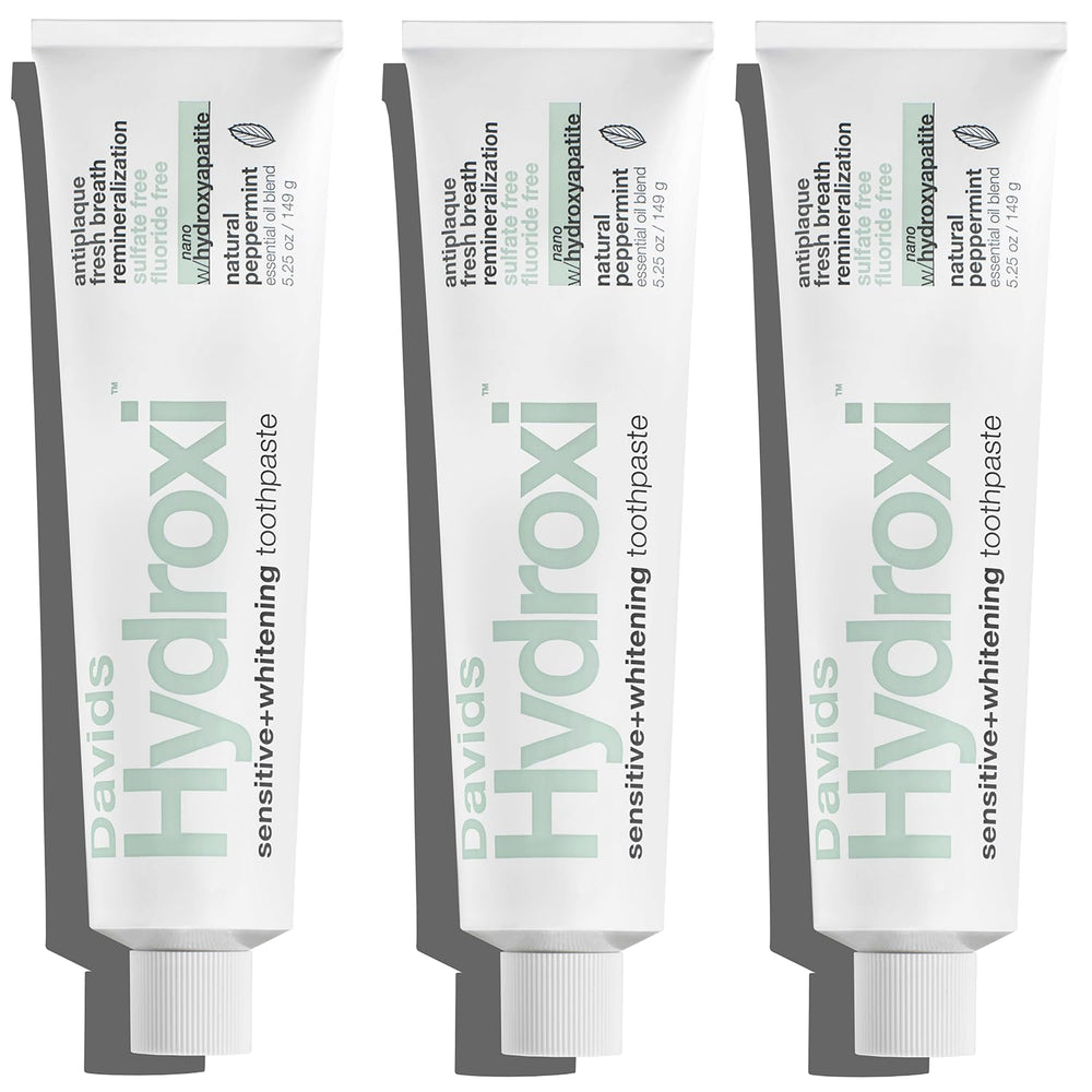 Davids Hydroxi 3-pack toothpaste front view