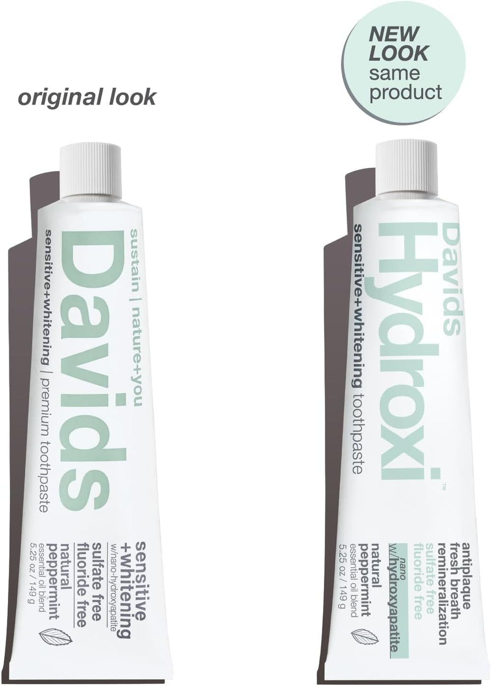 3-pack packaging of Davids Hydroxi toothpaste