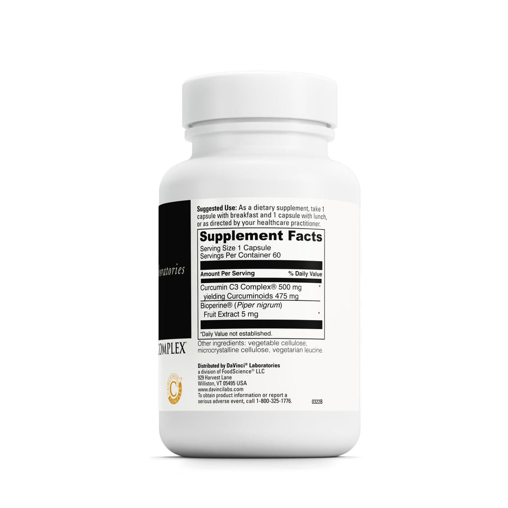 DAVINCI Curcumin C3 Complex bottle product shot