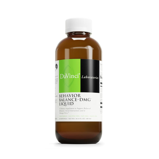 Bottle of DAVINCI Labs Behavior Balance DMG Liquid