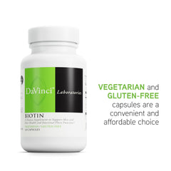 Biotin ingredients panel including Vitamin C and calcium