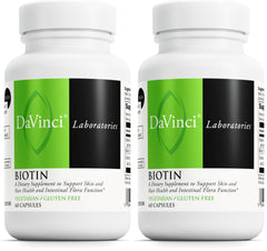 DAVINCI Labs Biotin bottle with label, pack 2 – 60 capsules