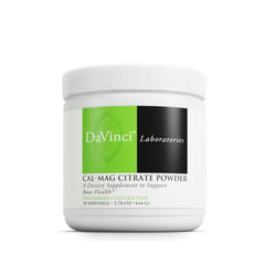 Front view of DAVINCI Labs Cal-Mag Citrate Powder bottle