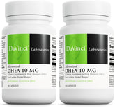 Front view of DAVINCI Labs Micronized DHEA 10mg bottle (pack of 2)