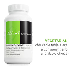 Vitamin C, D3, E, elderberry and DMG ingredients representation