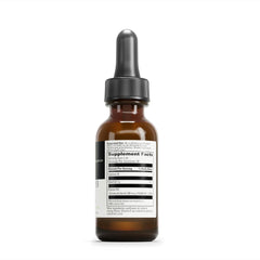 Side view of bottle with label