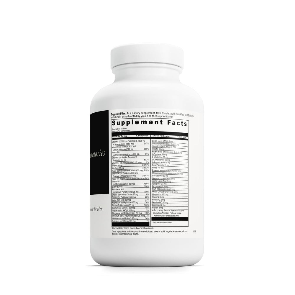 Close-up of Spectra Man label highlighting immune support and men's health