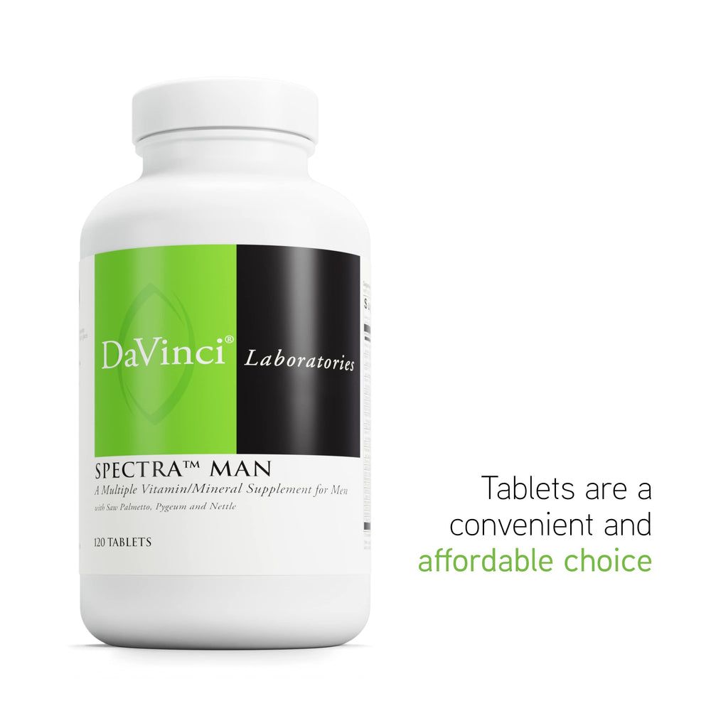 Spectra Man packaging with 120 tablets count
