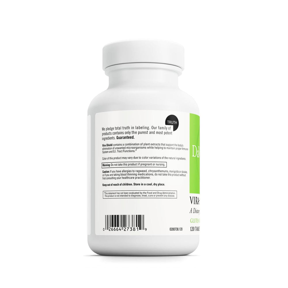 Vira-Shield ingredients list on bottle label