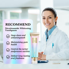 Close-up showing stain removal with Dazzle White toothpaste
