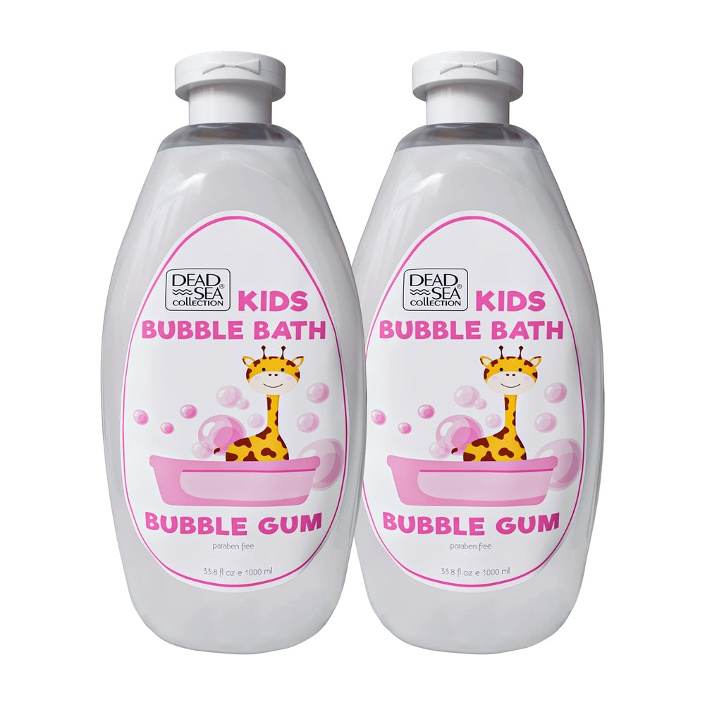 Two large bottles of Dead Sea Collection Bubble Bath for Kids with Bubble Gum Scent
