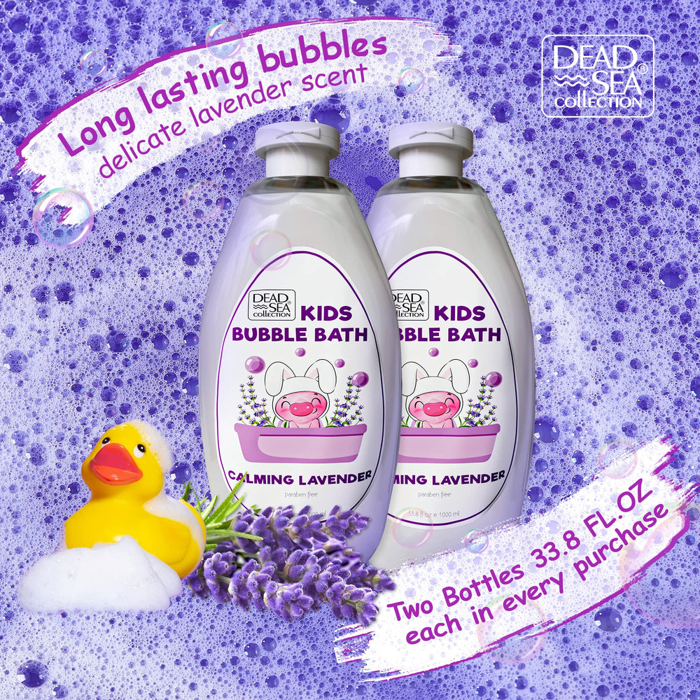 Bottle label highlighting Dead Sea minerals and lavender oil