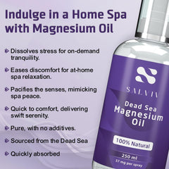 Side view showing 8.45 fl oz magnesium oil spray bottle